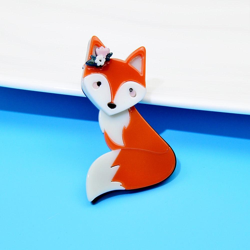 Acrylic Fox Brooches For Women