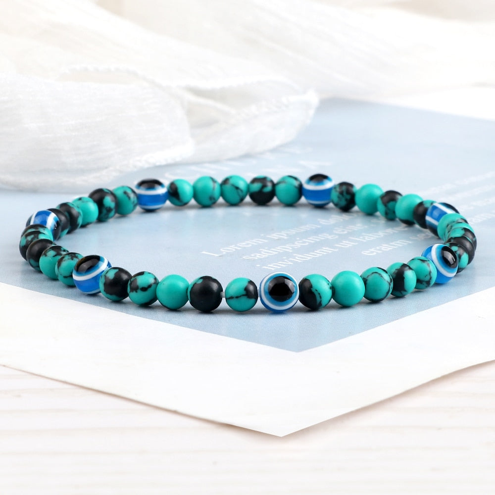 Charm 4mm Mini Natural Stone Beads Bracelets Women Men