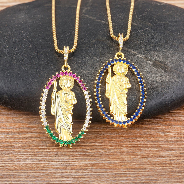 Classic Design Virgin Mary Death Pendant Necklace