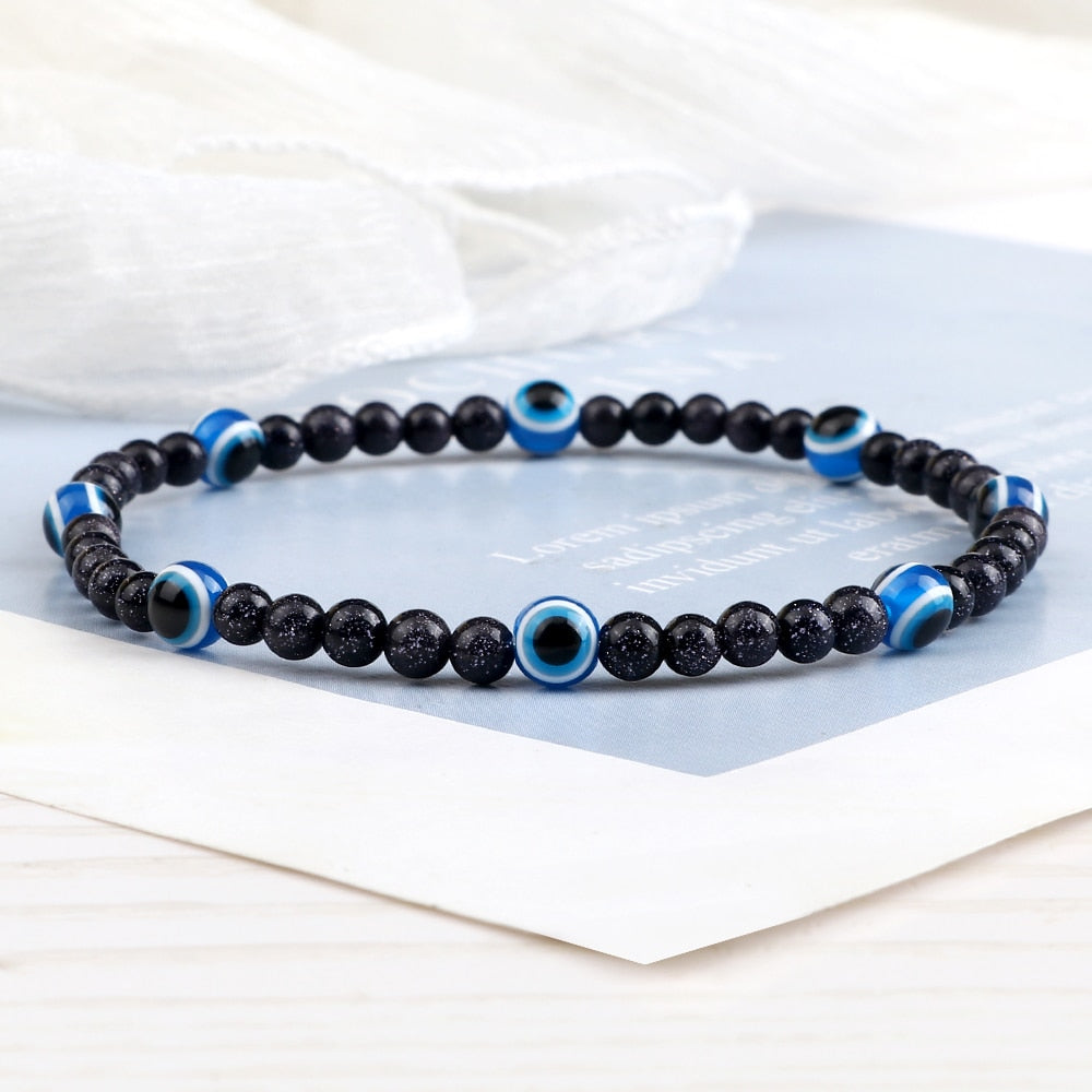 Charm 4mm Mini Natural Stone Beads Bracelets Women Men