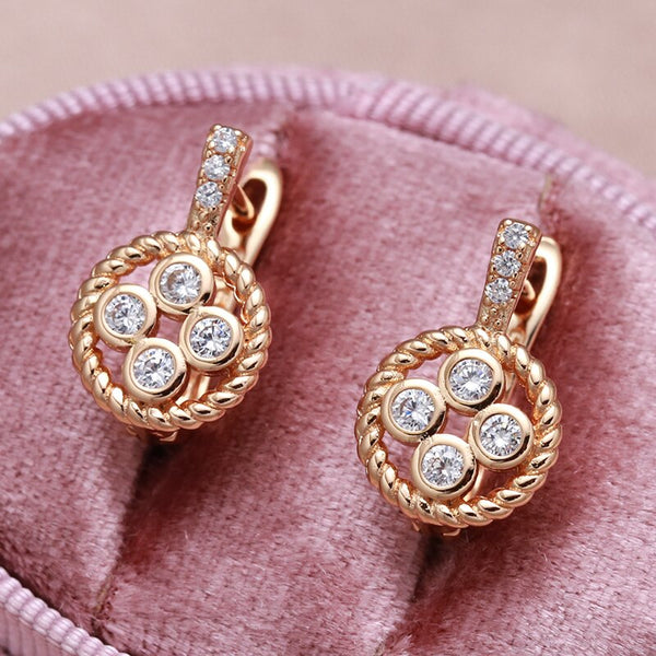 European Elegant Twist Zircon Earrings