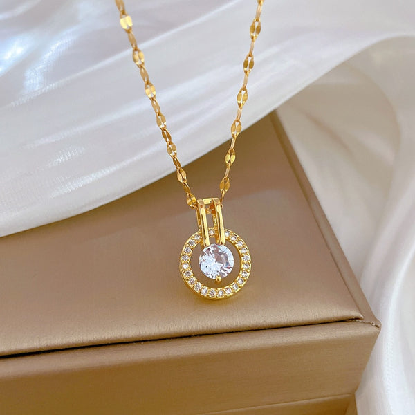 Gold Plated New Classic Dis Pendant Necklace