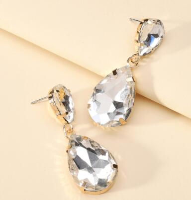 Fashion Water Drop Glass Dangle Earrings For Women