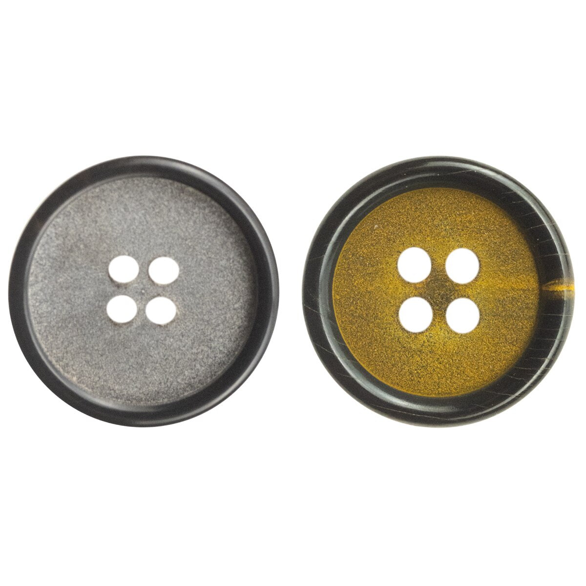 5 Yellow White Casual Real Horn Buttons