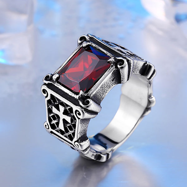 Vintage Stainless Steel Cross Rings For Men Women