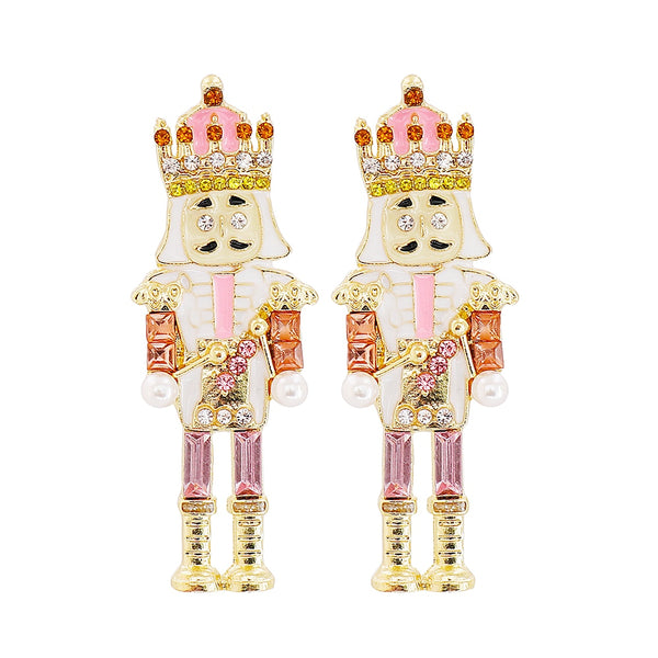 New Statement Nutcracker Soldier Rhinestone Earring