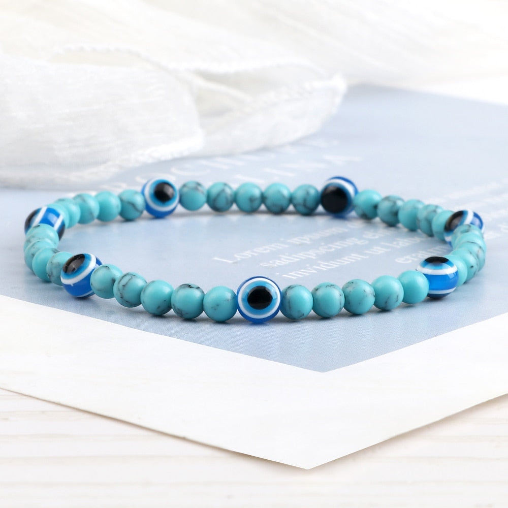 Charm 4mm Mini Natural Stone Beads Bracelets Women Men