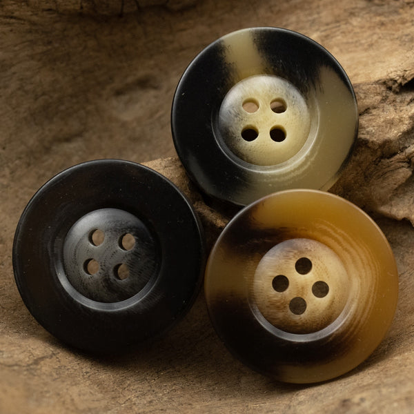 Wide Rim  Brand Round Resin Buttons for Luxury Coat Women