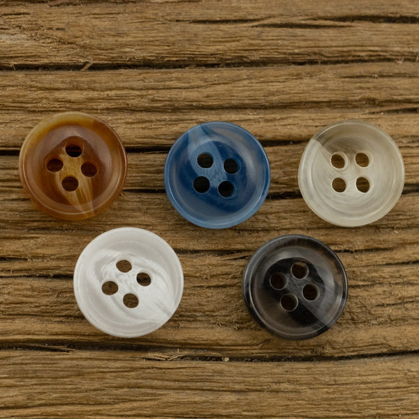 11pcs 11.5mm Semitransparent Color Resin Buttons