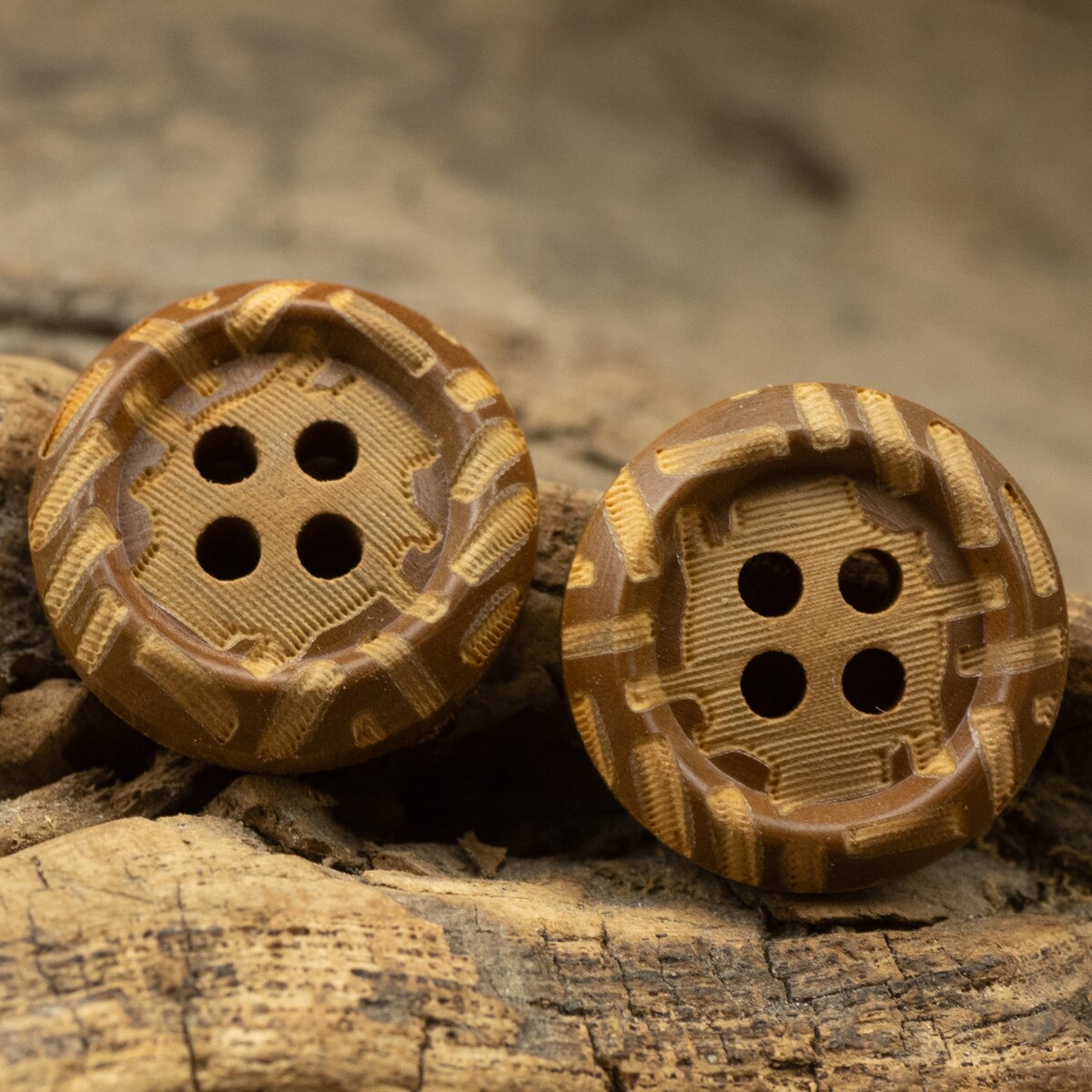 12pcs Solid Decorative Round Wooden Button