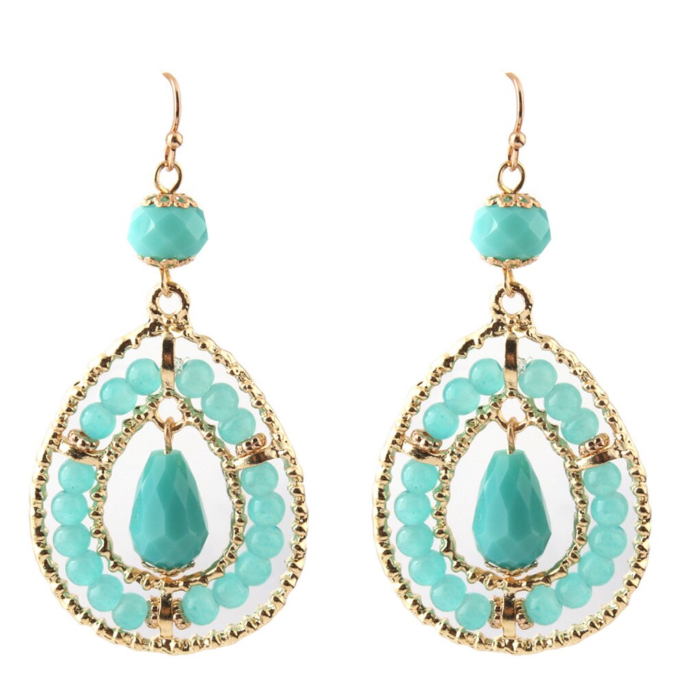 Statement Handmade Crystal Beads Water Drop Earrings for Women