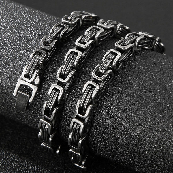 Vintage Waterproof Men Necklaces for Men 6/8MM Wide Link Chain Necklace