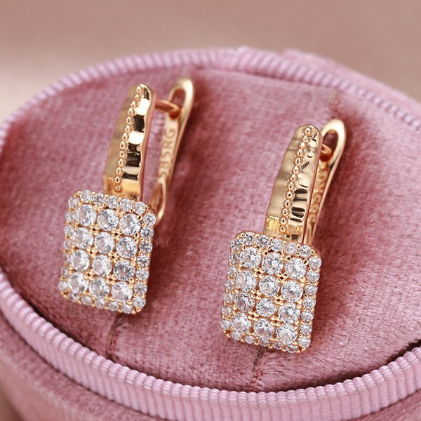 New Trend Jewelry Geometric Arrangement 4*3 Zircon Earrings