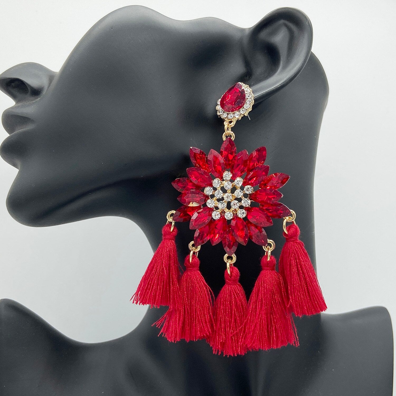 High Quality Crystal Tassel Earrings For Women Boho Oorbellen Trend Ladies Drop Earrings