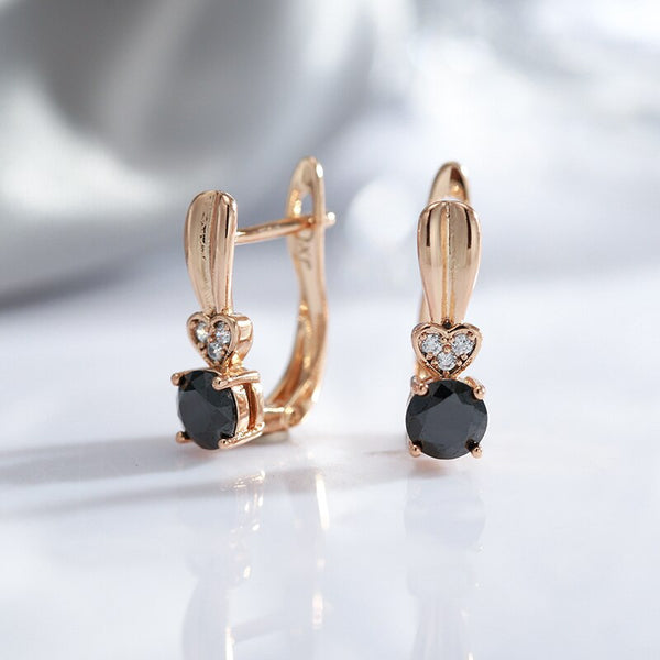 Simple Luxury Black Zircon Drop Earrings For Women