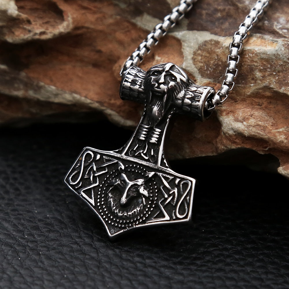 New Vintage Stainless Steel Viking Anchor Pendant Necklace For Men