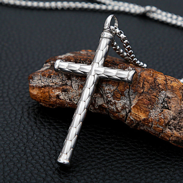 Punk Stainless Steel Cross Pendant Necklace For Men Women