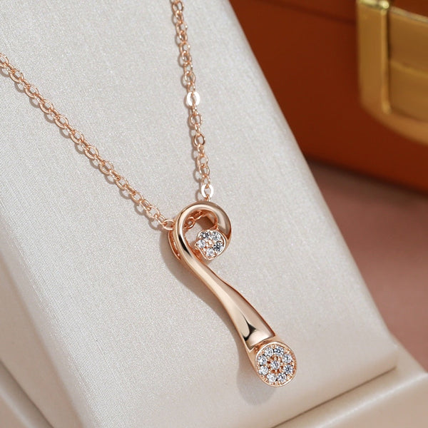 Personality Geometric Design Zircon Pendant Women