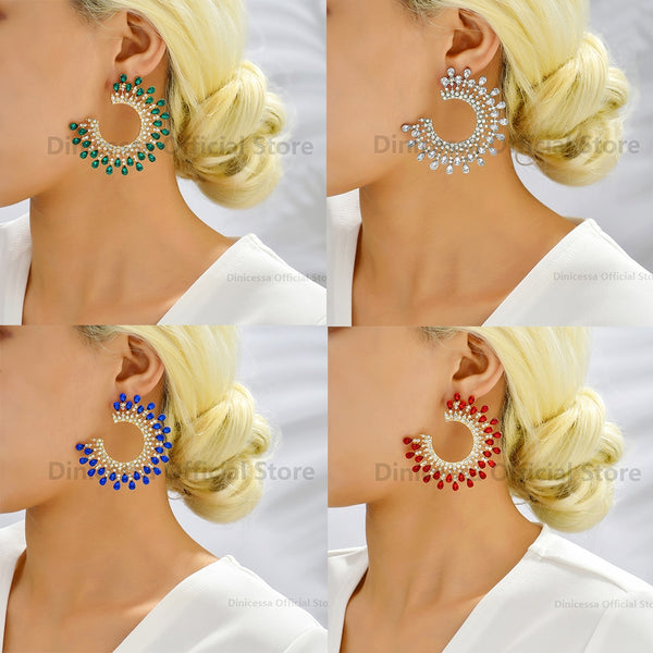 Elegant Fashion Big Circle Hoop Earrings For Women