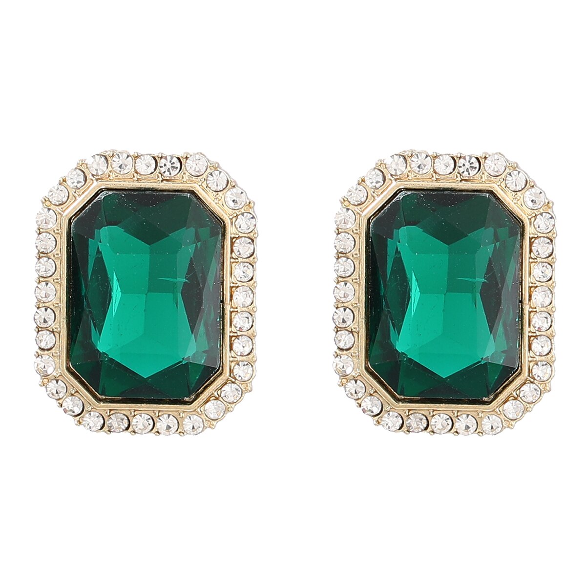 Fashion Metal Rhinestone Round Geometric Earrings Women