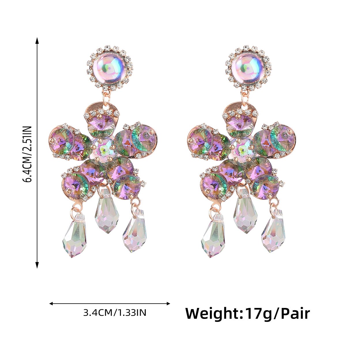 Fashion Metal Acrylic Flower Earrings Women