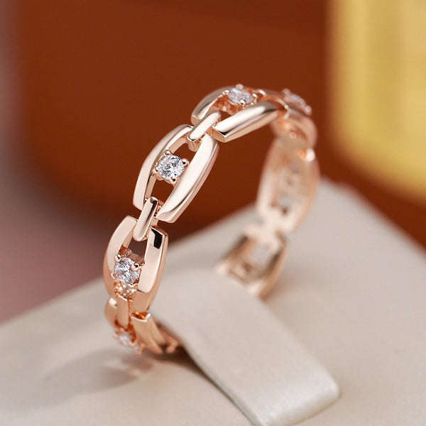 Classic Chain Design Zircon Finger Rings for Women