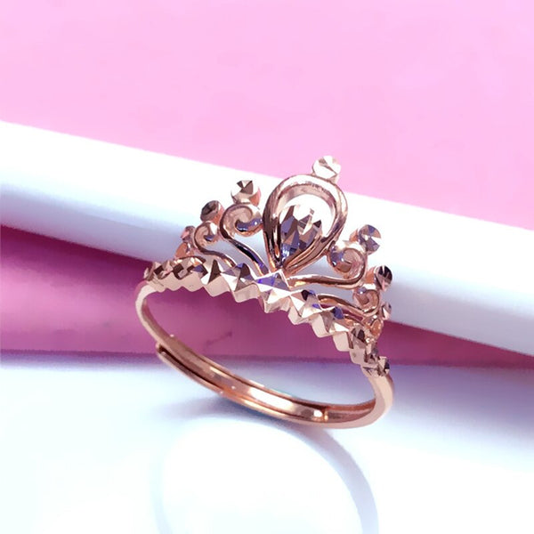 585 purple gold queen crown ring