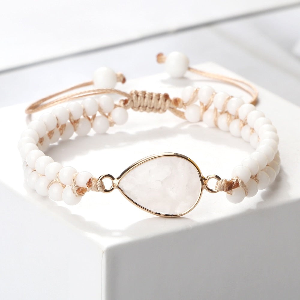 4mm Mini Natural White Howlite Stone Bracelets For Women Men