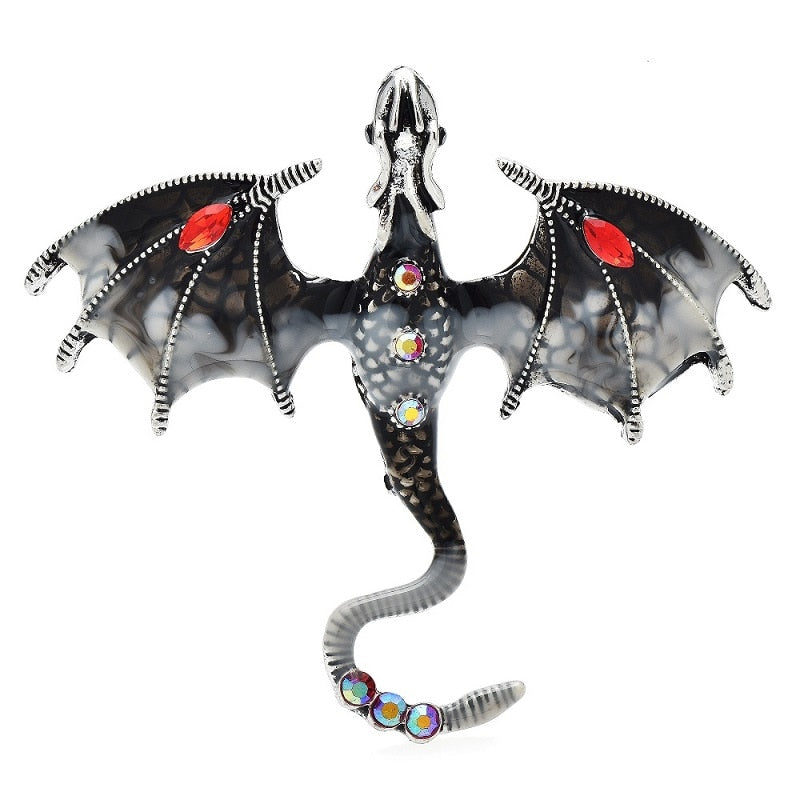 Enamel Dragon Brooches For Women Men