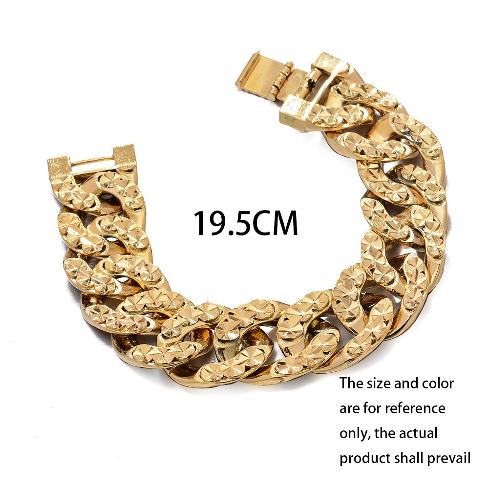 Luxury Mens Hand Chain Bracelets Male Bijoux Gold Color Chain Link Bangles Bracelet