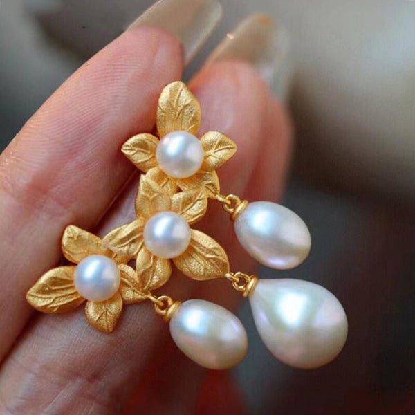 new pearl water drop brooches for women