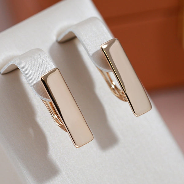 Minimalist Glossy Geometric Square Drop Earrings for Women