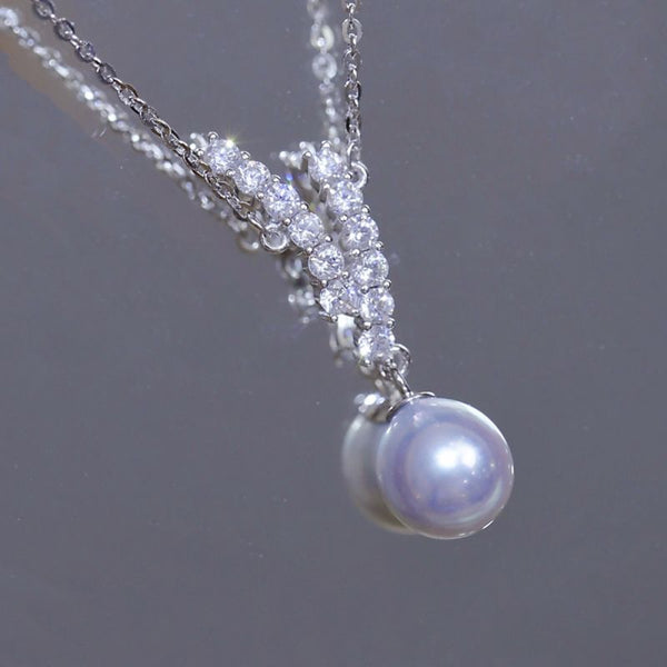 7-8MM Akoya Seawater Grey Blue Pearls Round Pendant