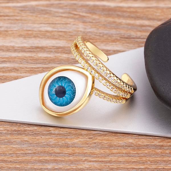 Lucky Evil Eye Wedding Bands For Women