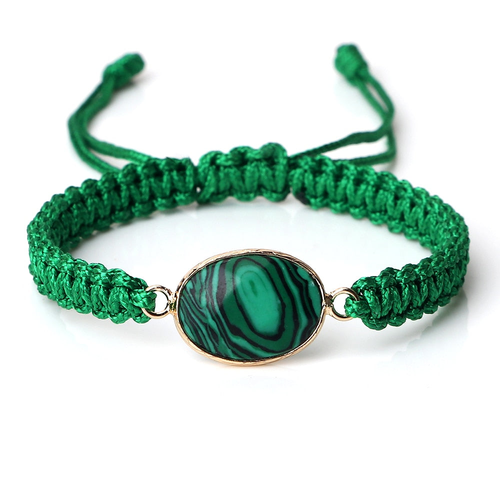 Green Malachite Stone Pendant Prayer Bracelets For Women Men