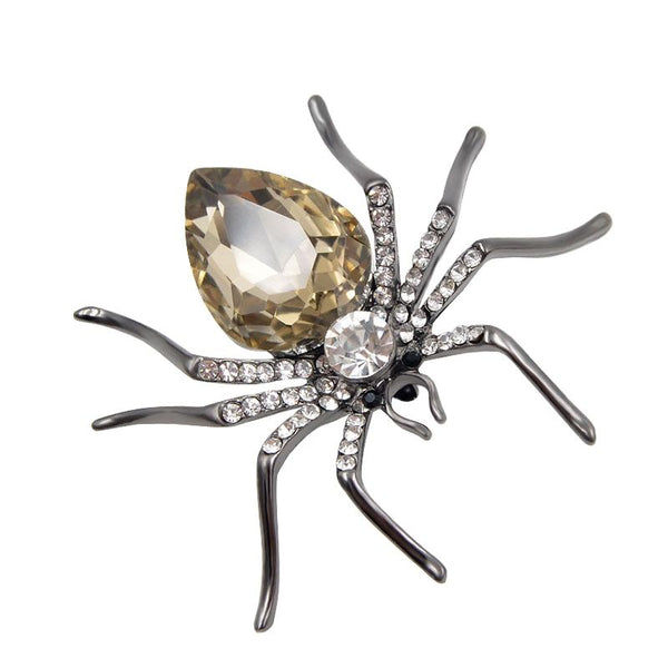 3 Colors Choose Crystal Spider Brooches for Women