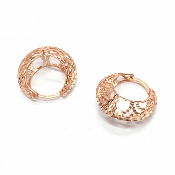 585 Purple Gold Plated 14K Rose Gold Hoop earrings for women