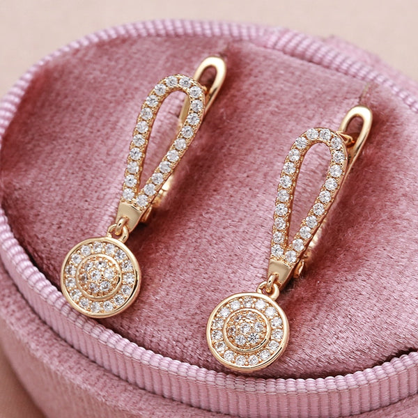 585 Rose Gold Zircon Drop Earrings