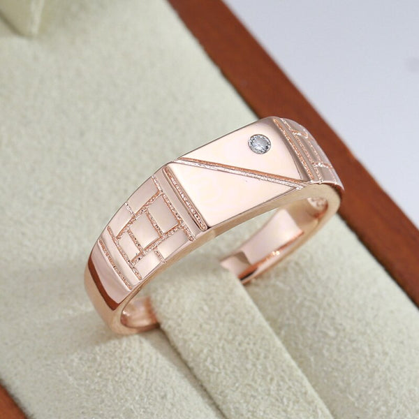 Geometric Square Texture Glossy Rings for Men and Women