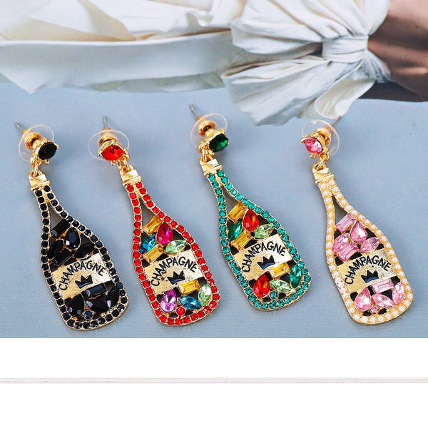 New Bohemia Colorful Crystal Drop Earrings Fine Geometric Rhinestones Dangle Earrings