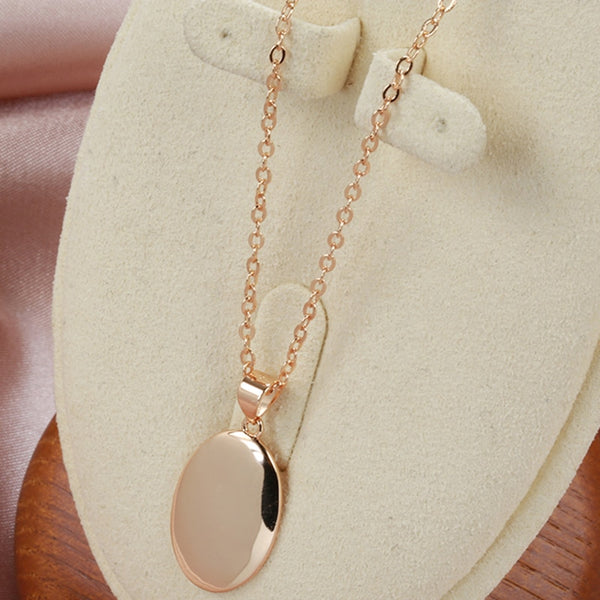 Minimalist Oval Geometric Pendant Necklace