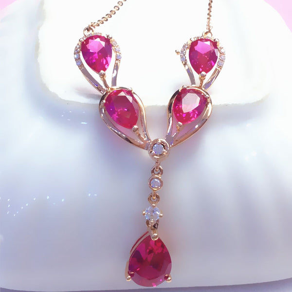 585 Purple Gold Luxury Ruby Necklaces