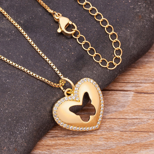 Exquisite Hollow Butterfly Necklace for Women Men