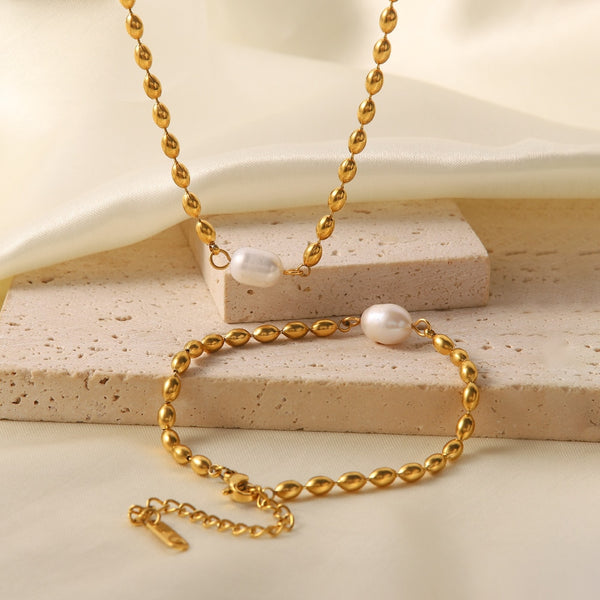 Fashion Pearl Necklace Natural Pearl Chain Single Pearl Pendant Bracelet Necklace