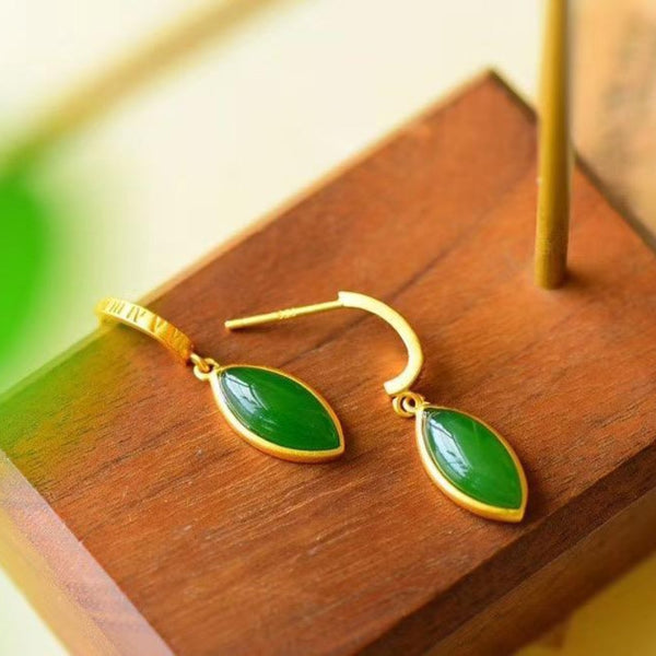 Green earrings for women