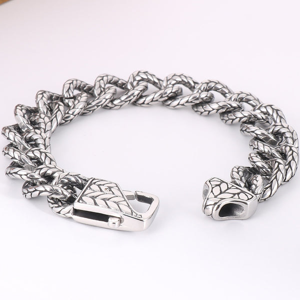 Vintage Stainless Steel Curb Chain Man Bracelet for Men