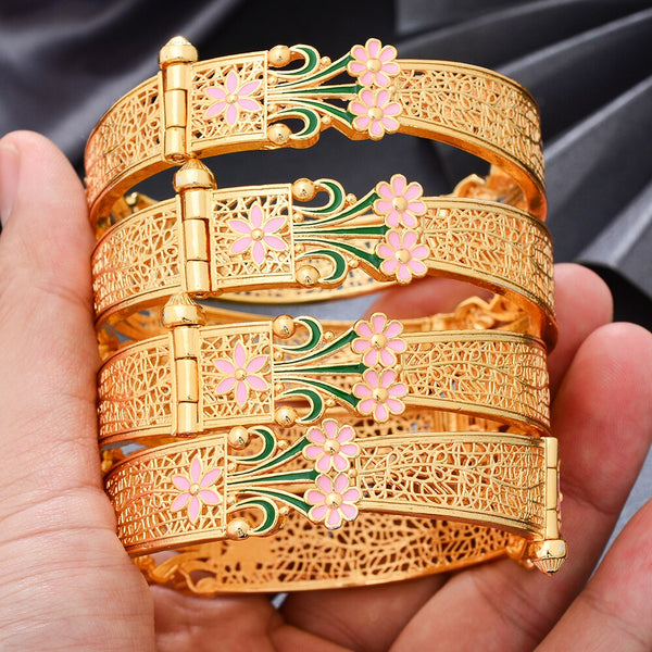 Dubai Gold Color Bangles For Women Girls Dubai Wedding Africa Bridal Bangles