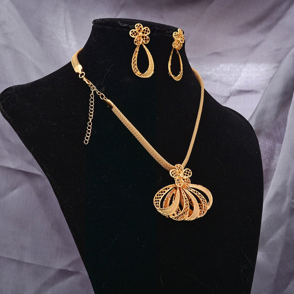 Nigeria Dubai 24K Gold Jewelry Sets African Bridal Wedding Gifts Party For Women