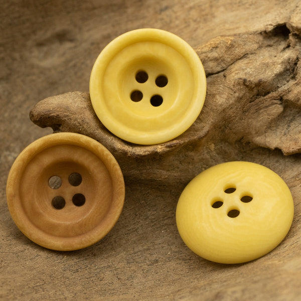 6pcs Soft Color Corozo Yellow Buttons