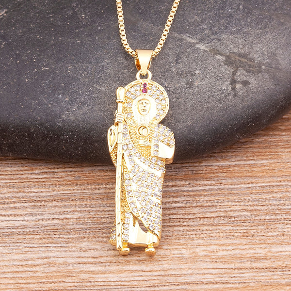 Grim Reaper Zircon Pendant Necklace